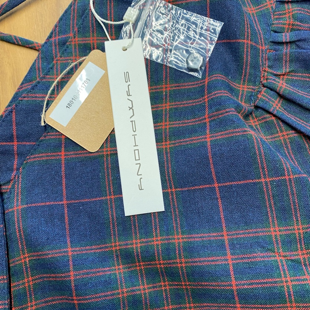 Plaid Ruffle Sleeve Button Up Top - Picture 8 of 9